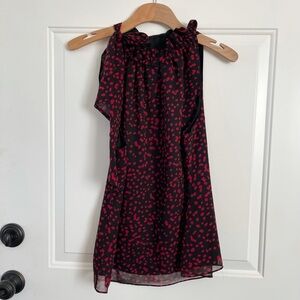 Michael Michael Kors red and black polka dot blouse